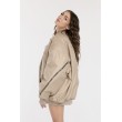 Oversized zipper bomber jacket in mocca