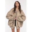 Oversized zipper bomber jacket in mocca