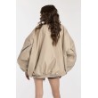 Oversized zipper bomber jacket in mocca