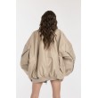 Oversized zipper bomber jacket in mocca