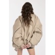 Oversized zipper bomber jacket in mocca