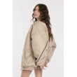 Oversized zipper bomber jacket in mocca