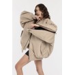 Oversized zipper bomber jacket in mocca