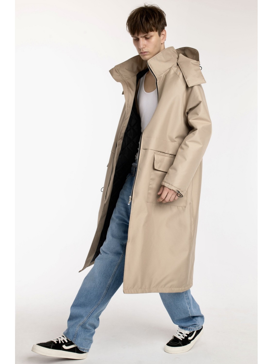 Parka Longline Hoodie Oversize mocca