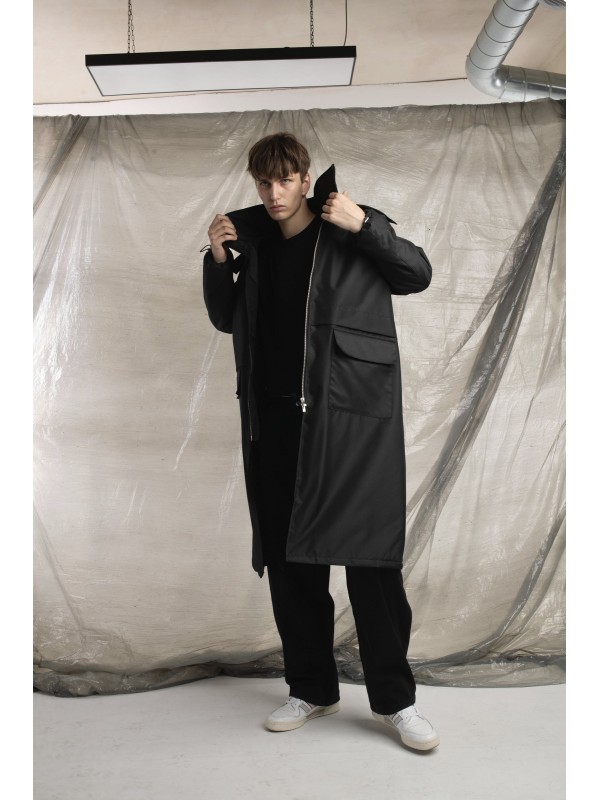 Parka Longline Hoodie Oversize black