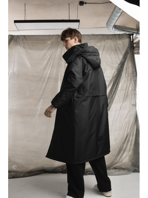 Parka Longline Hoodie Oversize black