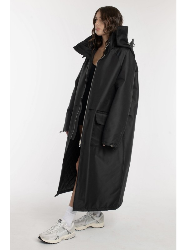 Parka Longline Hoodie Oversize black