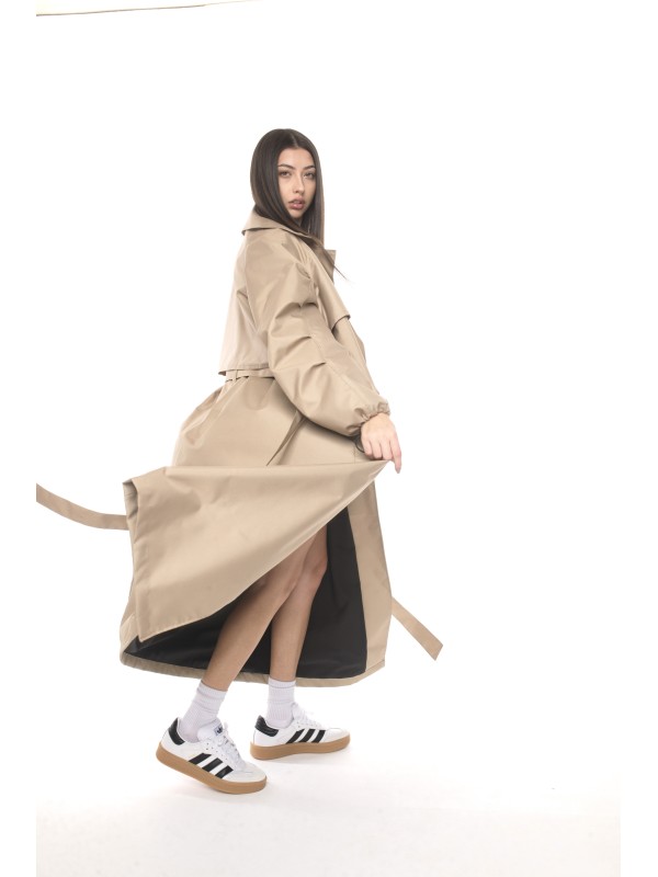 Coat / trench maxi oversize mocca