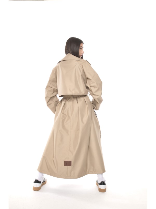 Coat / trench maxi oversize mocca