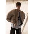 Oversized zipper bomber jacket in mocca