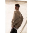 Oversized zipper bomber jacket in mocca