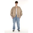 Oversized zipper bomber jacket in mocca