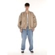 Oversized zipper bomber jacket in mocca