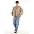 Oversized zipper bomber jacket in mocca