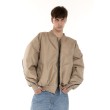 Oversized zipper bomber jacket in mocca