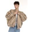 Oversized zipper bomber jacket in mocca