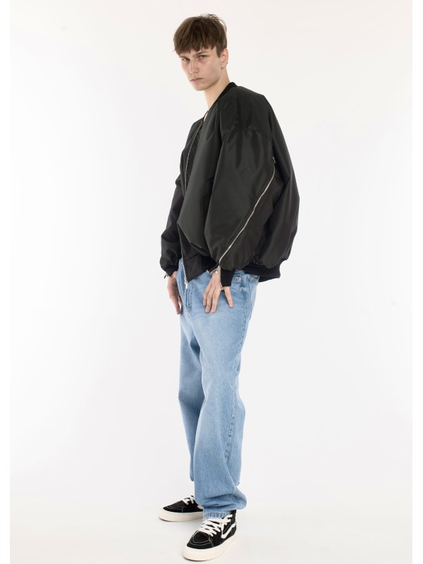 copy of Oversized zipper bomber jacket in black