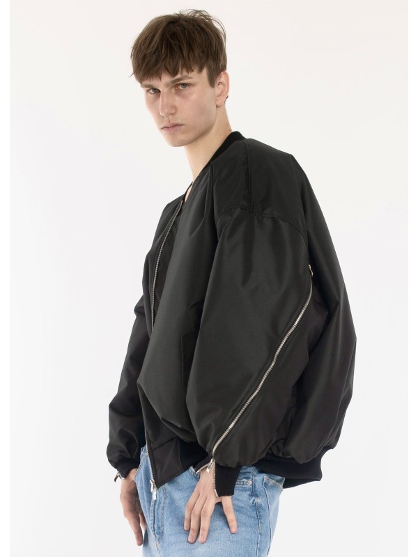 copy of Oversized zipper bomber jacket in black