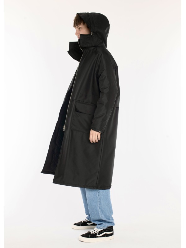 Parka Longline Hoodie Oversize black