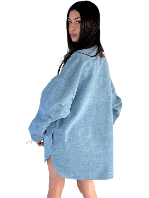 Light blue oversized sweatshirt jacket