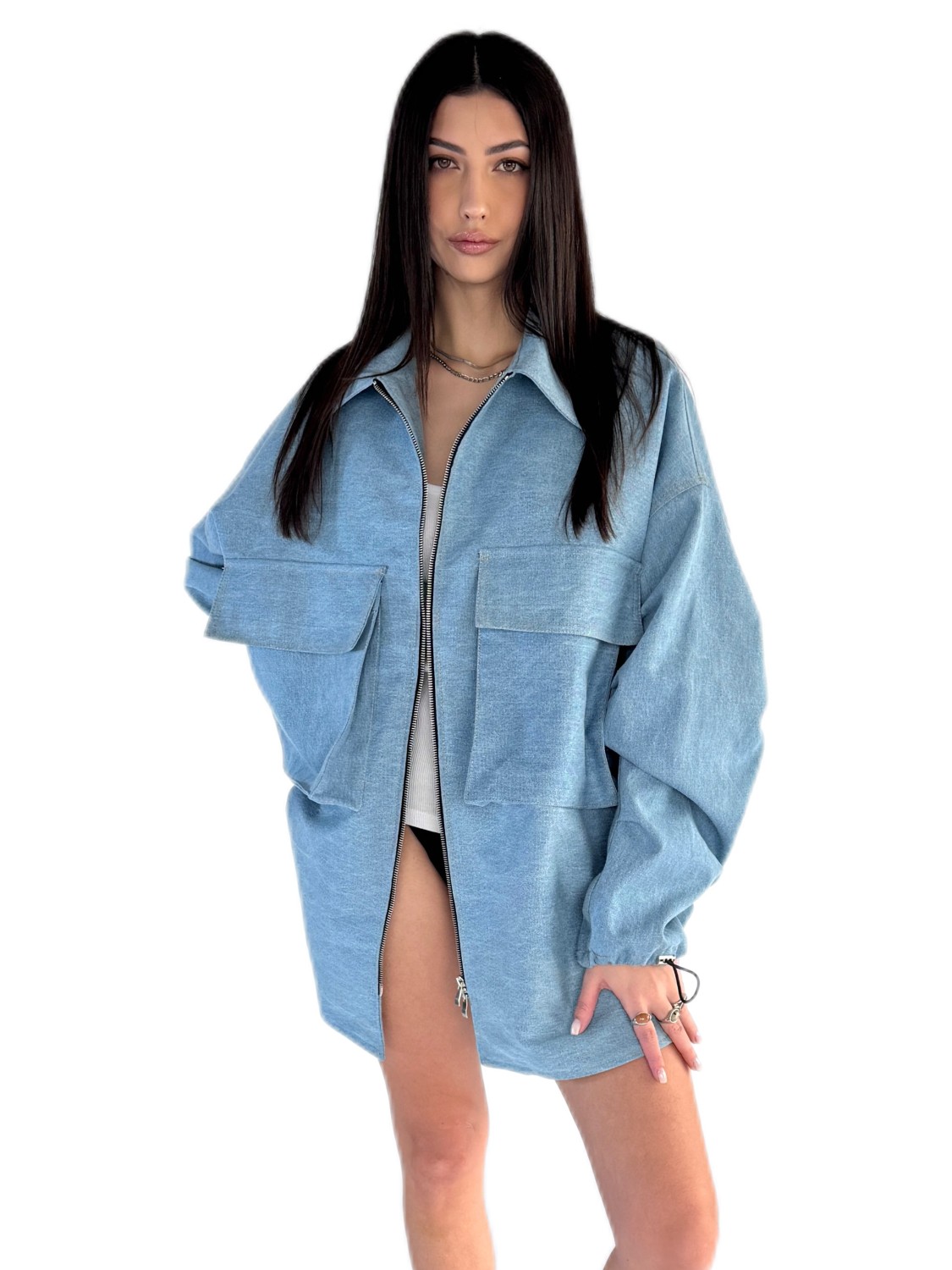 Light blue oversized sweatshirt jacket Light blue oversized sweatshirt jacket