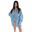 Light blue oversized sweatshirt jacket