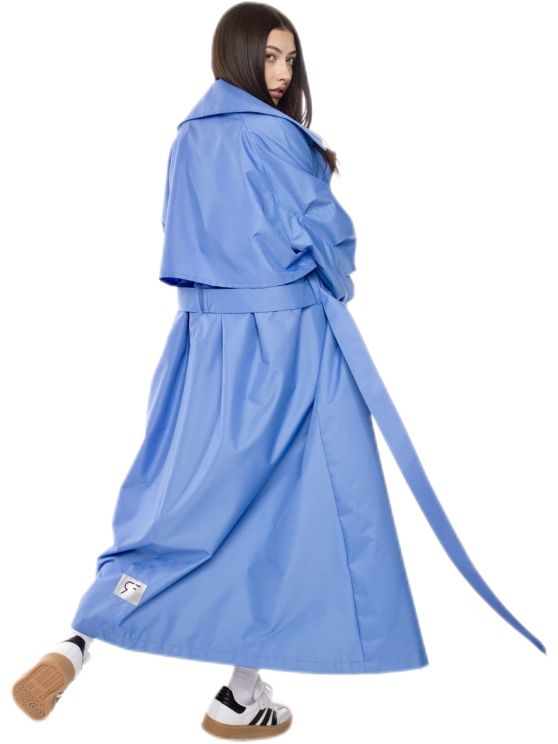 Trencz maxi oversize baby blue