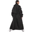 Oversize maxi trench coat in black
