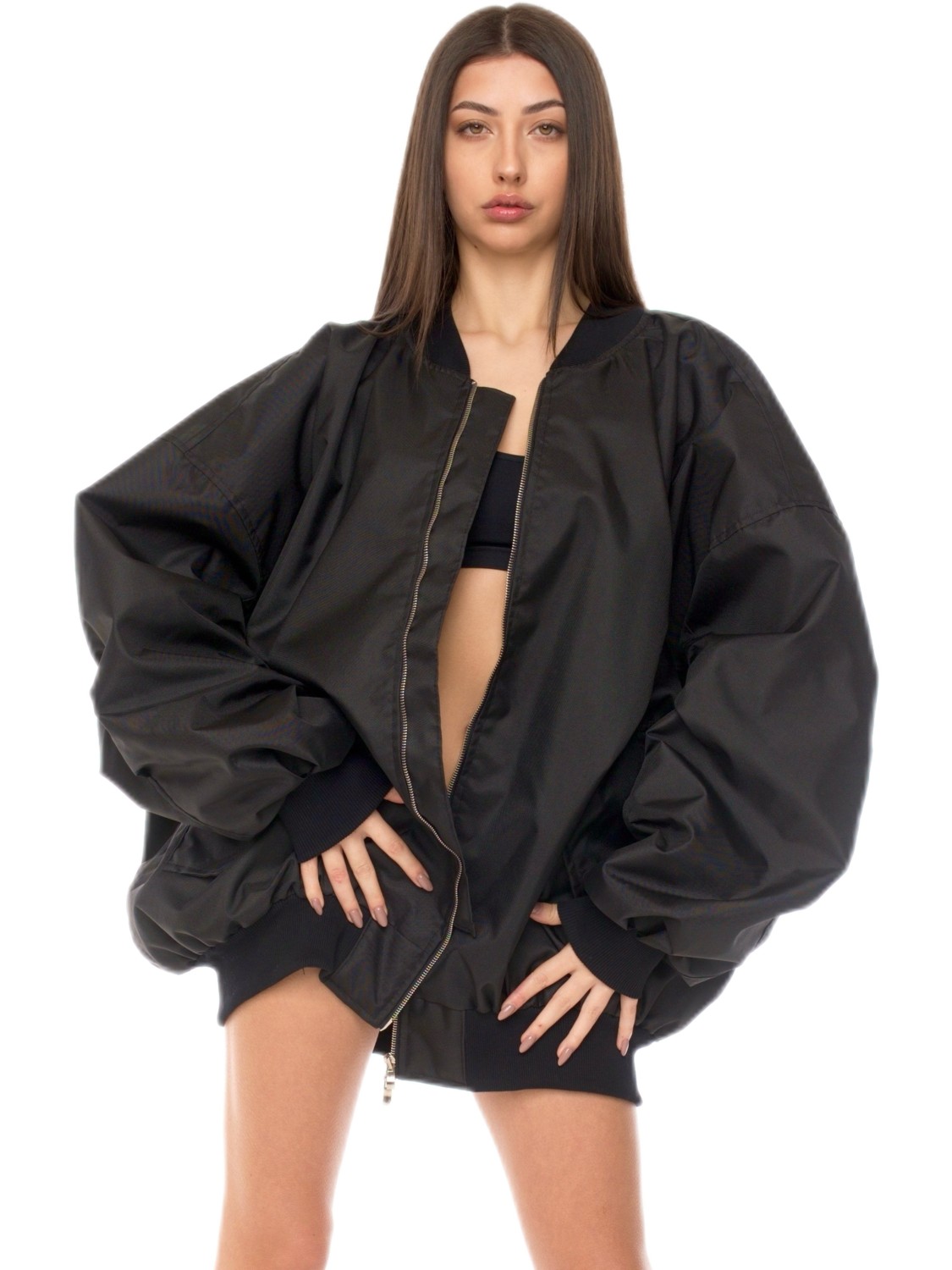 Bomber oversize jacket black Bomber oversize jacket black