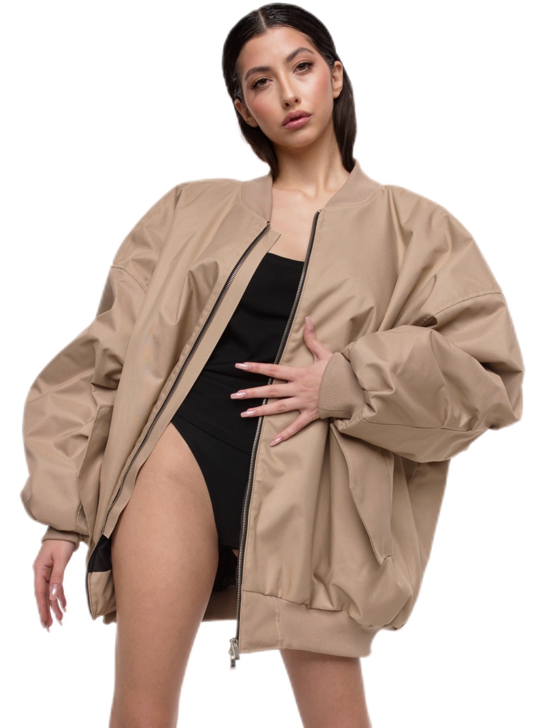 Bomber oversize jacket mocca Bomber oversize jacket mocca