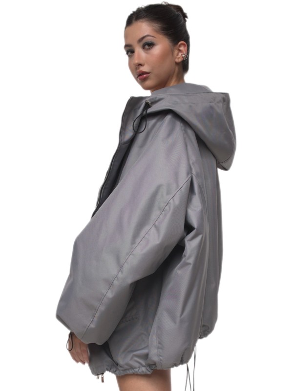 Kurtka bomber hoodie oversize grey