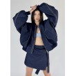 Mini spódnica kopertowa dark denim