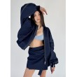 Krótka kurtka bomber zipper denim dark blue