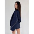Krótka kurtka bomber zipper denim dark blue