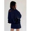 Krótka kurtka bomber zipper denim dark blue