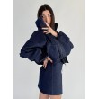 Krótka kurtka bomber collar denim dark blue