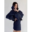 Krótka kurtka bomber collar denim dark blue