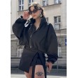 Tie waist mini wrap skirt in black