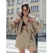 Krótka kurtka bomber collar mocca