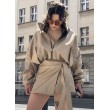 Krótka kurtka bomber collar mocca