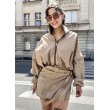 Shorty collar bomber jacket in mocca