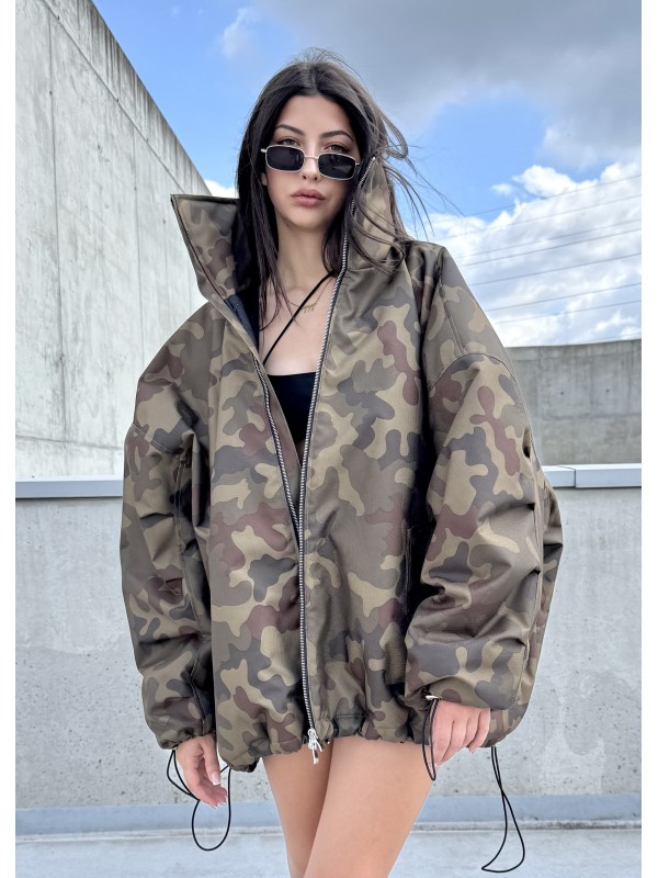 Kurtka typu bomber oversize collar camo