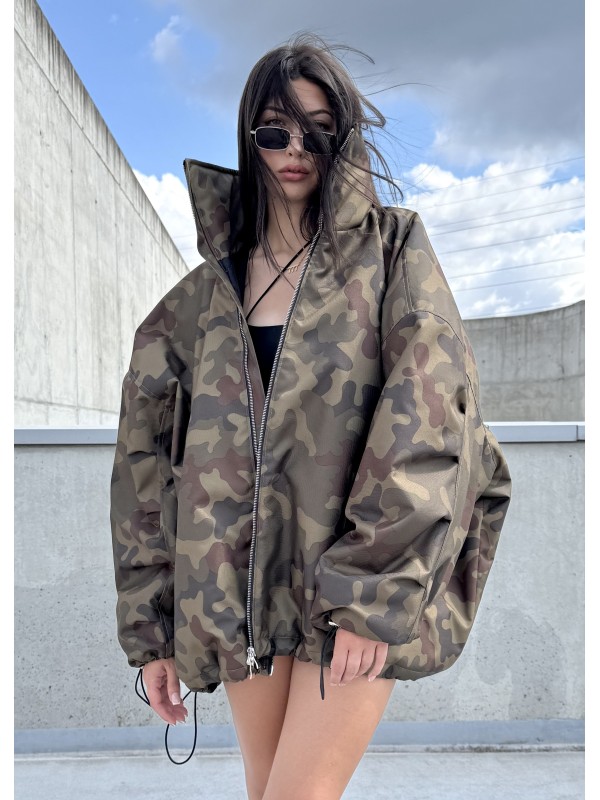Kurtka typu bomber oversize collar camo