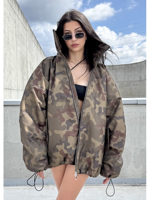 Kurtka typu bomber oversize collar camo