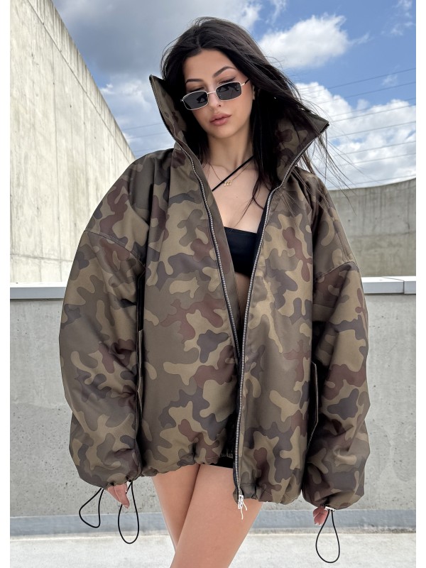 Kurtka typu bomber oversize collar camo