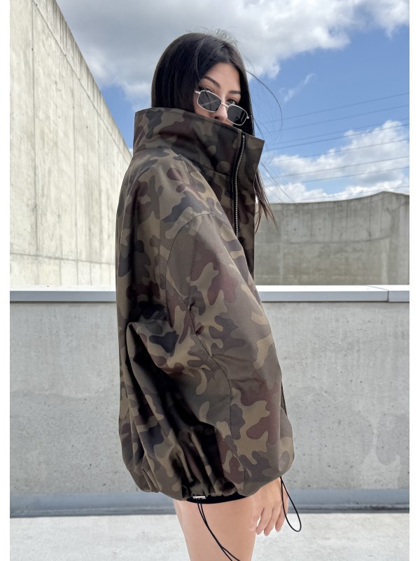 Camo looseZip oversize jacket