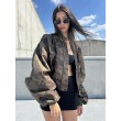 Shorty oversized bomber jacket in camo