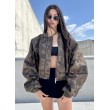 Shorty oversized bomber jacket in camo