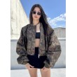Shorty oversized bomber jacket in camo