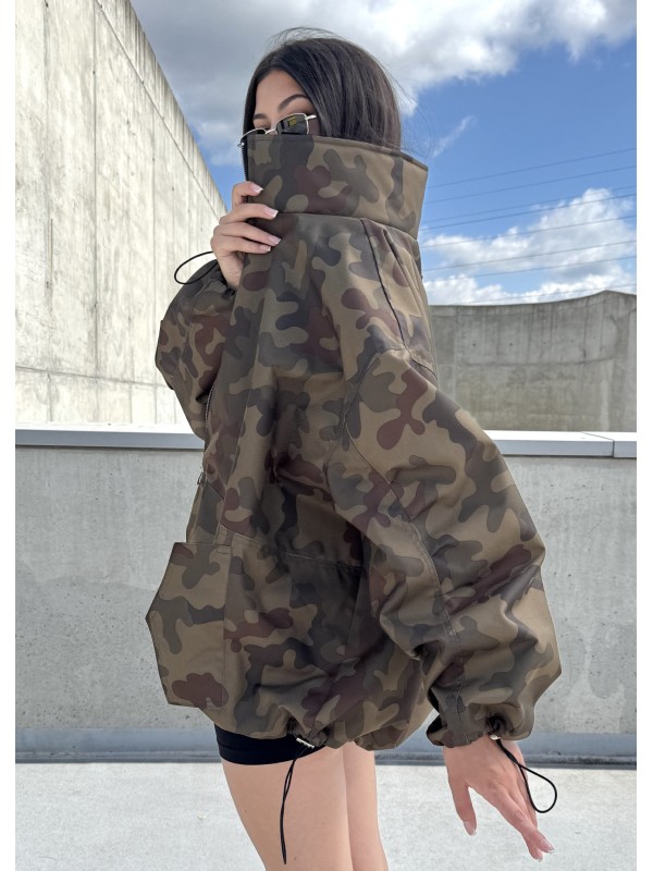 Camo looseZip oversize jacket